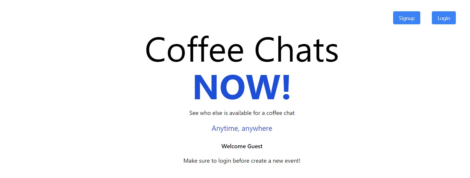 Coffee Chats NOW! Screenshot